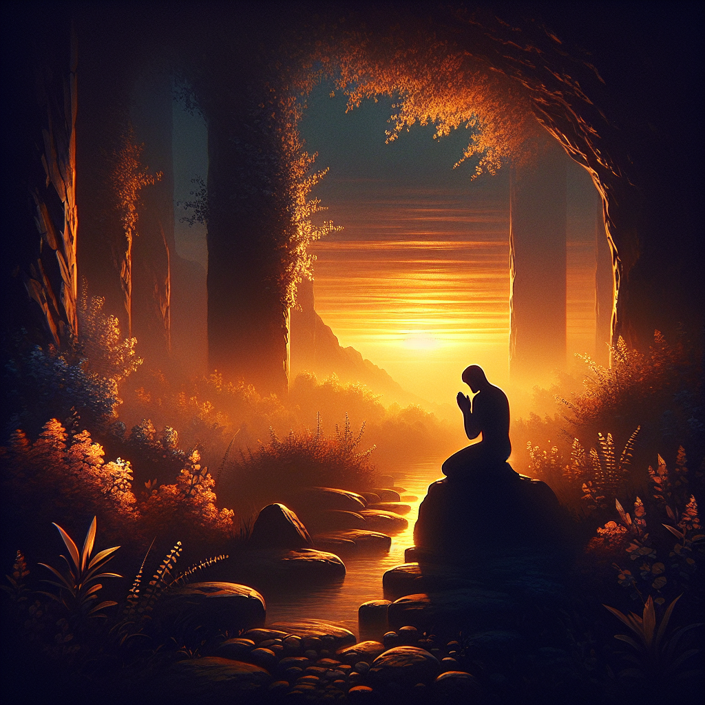 AI-generated illustration for "Quiet Time: God - Prayer" — created by ChurchWiseAI using DALL-E