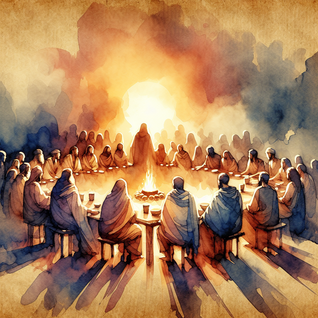 AI-generated illustration for "Evening Prayer: Social Media and Community - Prayer" — created by ChurchWiseAI using DALL-E