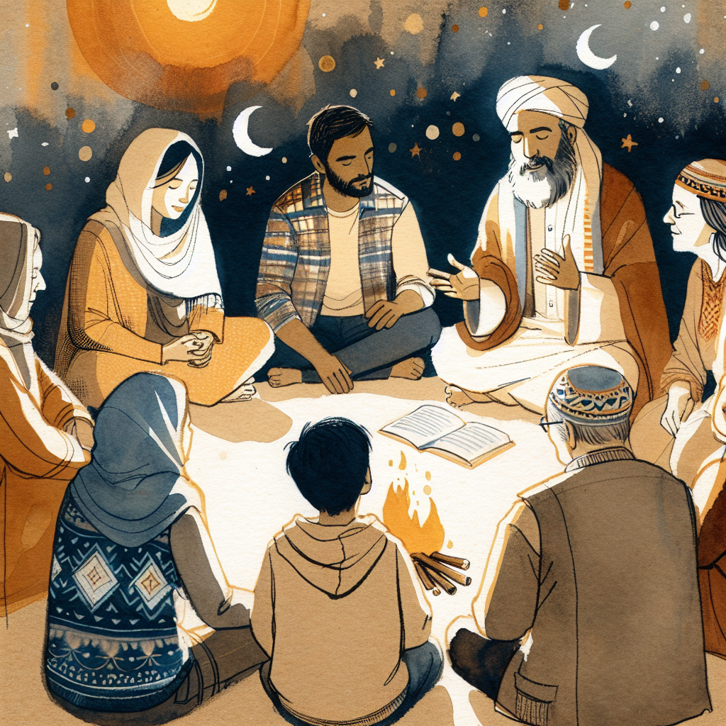 AI-generated illustration for "Morning Meditation: Online Church & Community - Prayer" — created by ChurchWiseAI using DALL-E