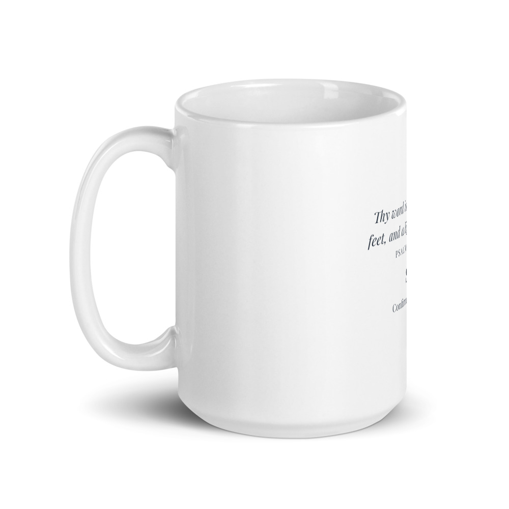 Confirmation Mug, 15 oz white glossy mug (handle on left)