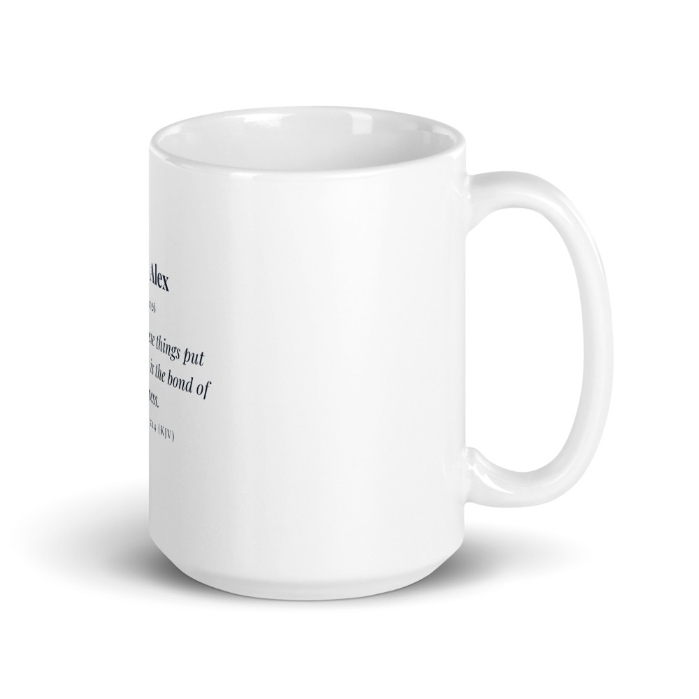 Couple's Mug Pair, Pair of 15 oz white glossy mugs