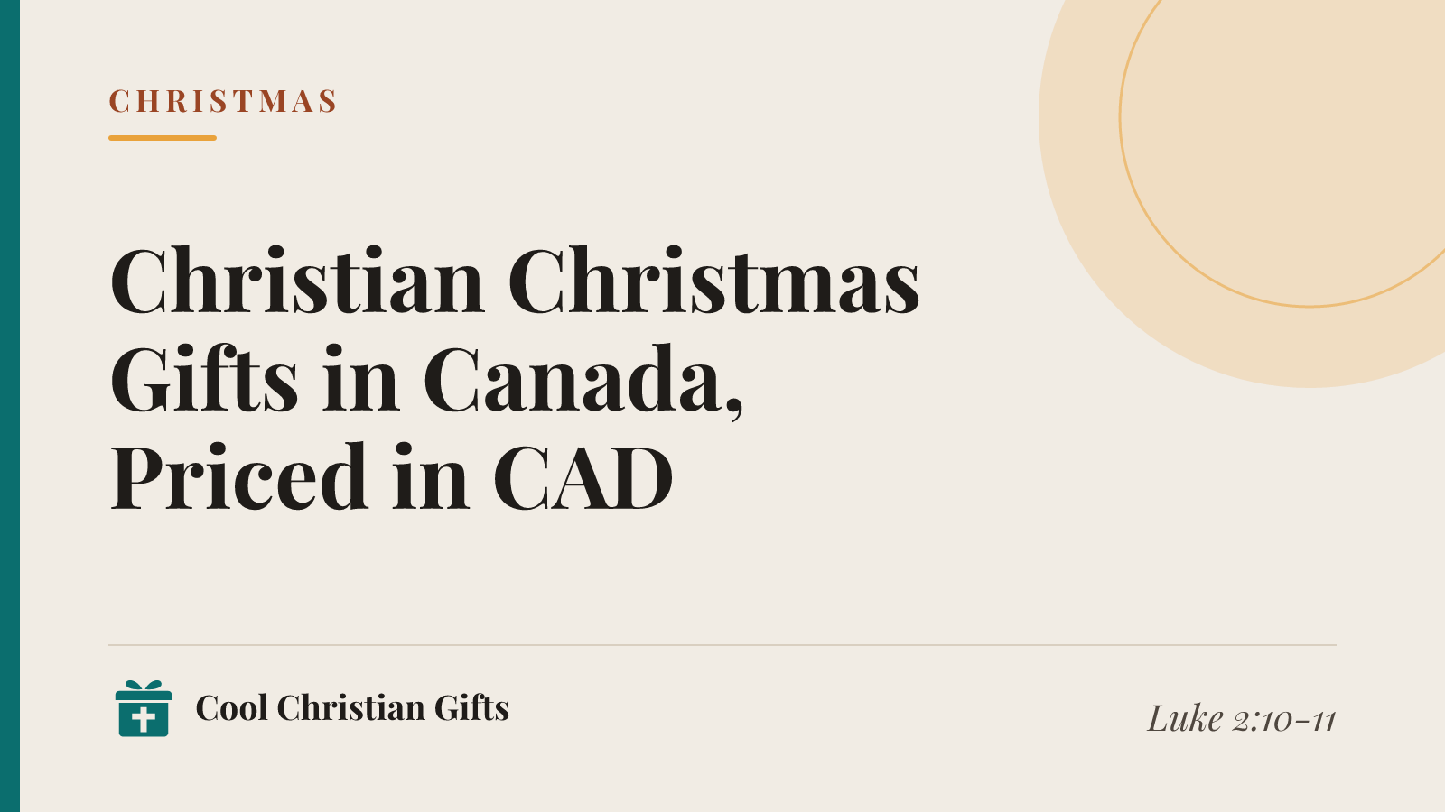 Christmas gift guide cover: Christian Christmas Gifts in Canada, Priced in CAD.